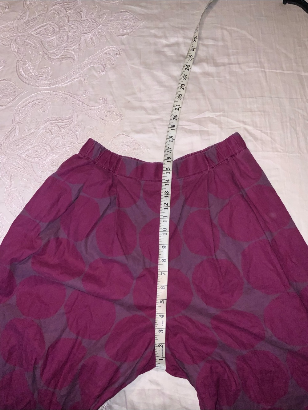 Marimekko Purple Polka Dot Cropped Wide-Leg Pants - Picture 9 of 10